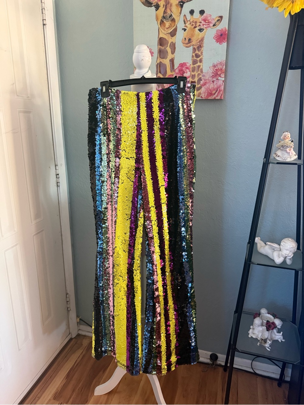 Multicolor Sequin Stripe Pants